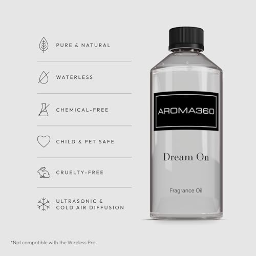 Aroma360 Dream On Fragrance Oil Blend - 500ML - Scented Aromatherapy Diffuser Oil with Serene White Tea, Healing Aloe Ver...