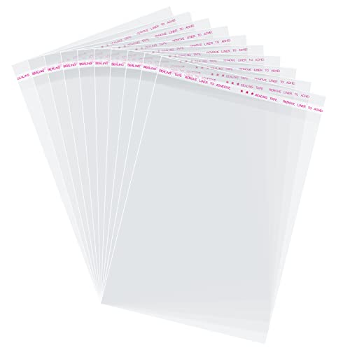 Morepack Self Sealing Cellophane Bags,6x9 Inches 200 Pcs Clear Cookie Bags Resealable Cellophane Bag for Packaging Cookie...