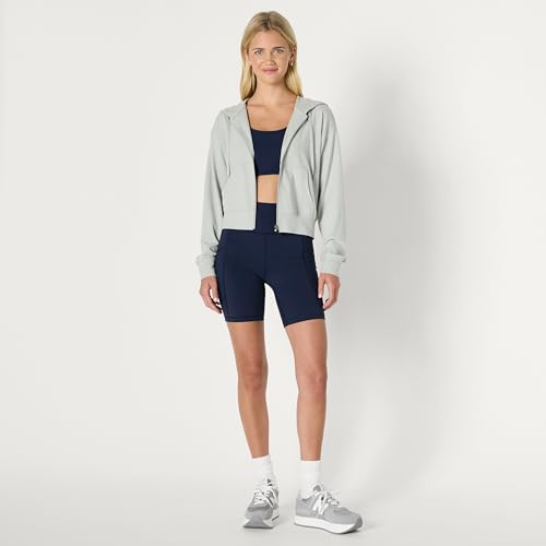 Amazon Essentials Women's Athletic Soft Performance Lightweight Cropped Zip Up Workout Hoodie