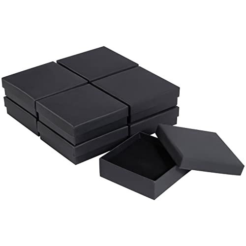 Sdootjewelry Black Jewelry Boxes Bulk 12 Packs, Jewelry Gift Box with Foam, Small Jewelry Boxes for Gifts, 3.5'' × 3.5'' ×...