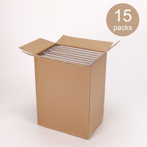 Hoikwo 15 Packs 12x8x7 Large Thin Shipping Boxes, White Big Corrugated Cardboard Box Set for Small Business for Packaging ...