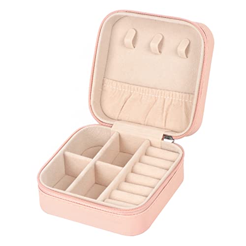 MFXIP Travel Jewelry Case Small Jewelry Box Jewelry Organizer Storage Case Portable PU Leather Mini Jewelry Travel Case fo...