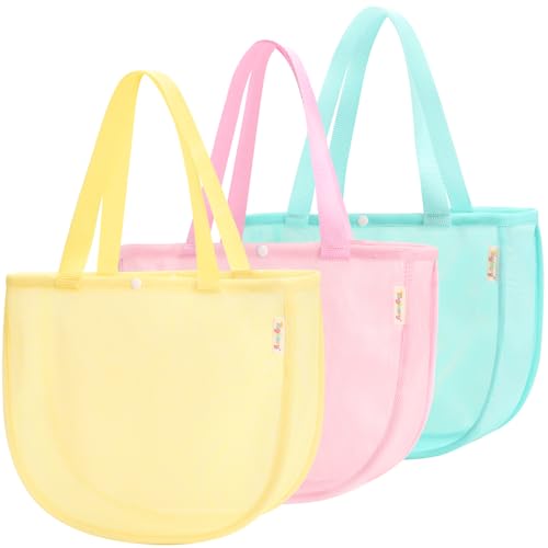 Tagitary Beach Toy Mesh Beach Shell Bags for Kids, Sand Toys Kids Beach Essential Treasure Bag Swimming Pool Bag Beach Gif...