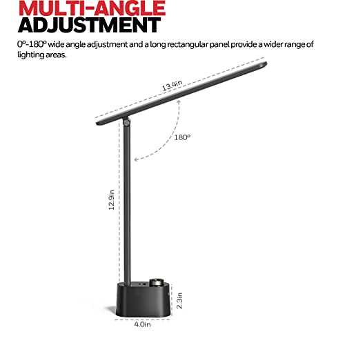 Honeywell Sunturalux™ LED Desk Lamp with USB Charging Ports HWT-H01 - Stepless Dimmable Eye Caring Desk Light for Home Off...