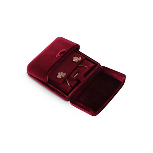 Dansmiy Resilient Velvet Earrings Necklace Dual-Purpose Storage Box, Stud Earring Display Box For Girlfriend Wife, Premium...