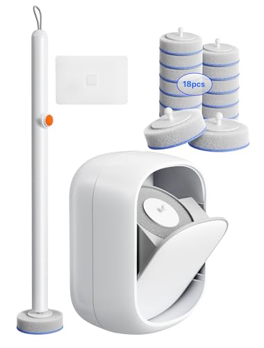 LFBEAR Disposable Toilet Cleaning System - Toilet Wand Kit with 18 High-Performance Refills, Wall Mounted Brush and Holder...
