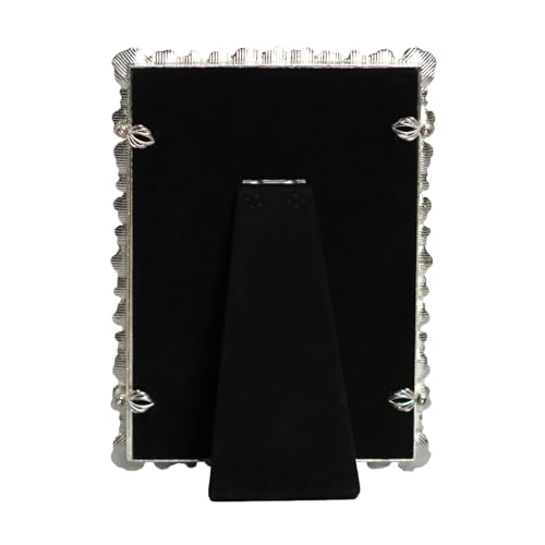 XinZhiRun Metal Picture Frame Silver Plated with Rainbow Flower Enamel Lovely Flowers Photo Frame 5 x 7 inch for Home Deco...