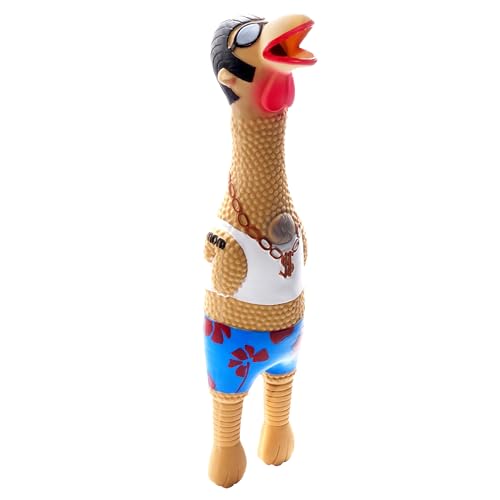 Outward Hound by Charming Pet Squawkers Earl Latex Squeaky Rubber Chicken Dog Toy, Funny Interactive Holiday Toy for Dogs,...