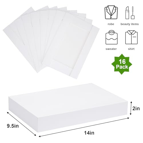 Moretoes 16pcs Gift Boxes with Lids for Presents, White Robe Boxes, for Wrapping Gifts, Valentine's Day, Holidays, Birthda...