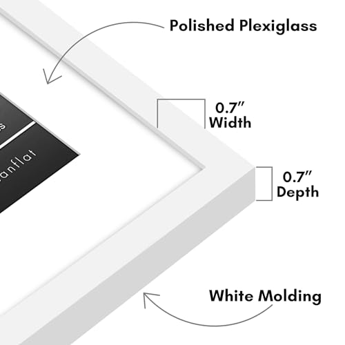 Americanflat 16x20 Picture Frame with Polished Plexiglass - Use as 11x14 Frame with Mat or Display 16x20 Photo Without Mat...