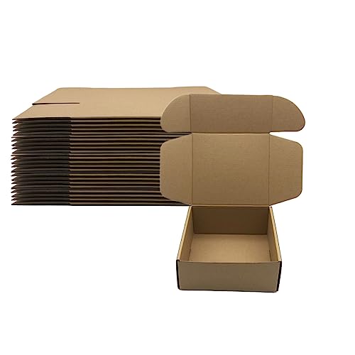 7x6x3 inch Shipping Boxes Pack of 25，Livejun Brown Corrugated Cardboard Box Mailer Boxes for Packaging Small Business Ship...