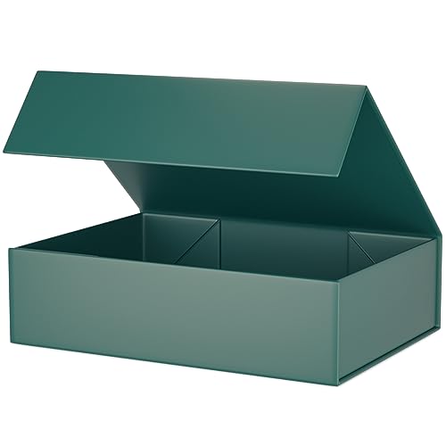 Green Gift Box 11.9" x 8.5" x 3.3" with Magnetic Closure Lid Gifts Boxe for Presents,Bridesmaid Gift Boxes,Cute Box,Birthd...