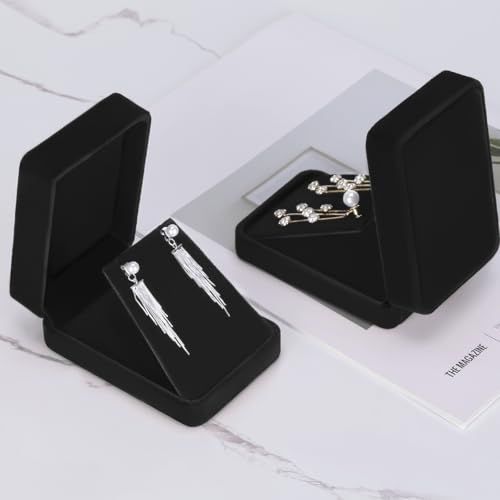 LETURE 2 Pieces Velvet Jewelry Gift Boxes for Necklace Pendant Earring Bracelet, Small Jewelry Storage Display Case for Ch...
