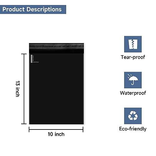 KKBESTPACK 100 Large Poly Mailers 10x13 Shipping Bags for Small Business – Self Sealing Package Envelopes (10 x 13 Pack of...