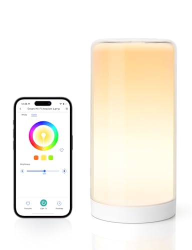 meross Smart Table Lamp, Bedside Lamp, Compatible with Apple HomeKit, Siri, Amazon Alexa and SmartThings, Tunable White an...