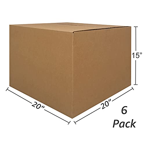 UBOXES Moving Boxes Large Size 20x20x15'' Boxes (Value 6 Pack) Packing/Shipping/Storage Boxes