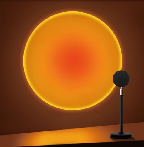 Tsrarey Sunset Lamp Projector,180 Degree Rotation Sun Projection Light Led Night Light Floor Lamp with USB Port,Sunset Lam...