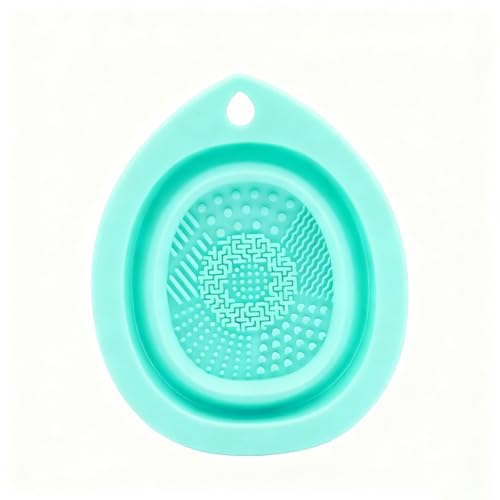 Silicone Foldable Makeup Brush Cleaner Bowl Portable Washing Tool with Silicone Cleaning Pad Foldable Makeup Bowl Suitable...