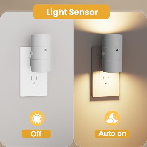 VOLISUN Night Lights Plug into Wall, Dimmable LED Nightlight with Dusk to Dawn Light Sensor, 0-100LM Adjustable Brightnes...