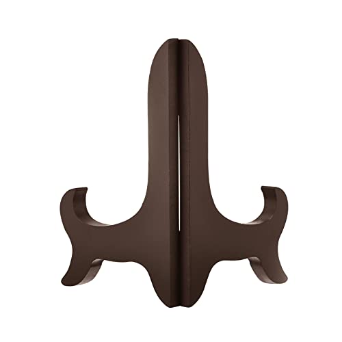 uxcell 2pcs 4" Easel Plate Holder, Wooden Folding Display Stand Brown for Decorative Picture Frame