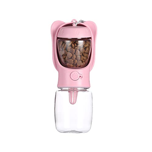 Pet Cat Puppy Dog Travel Water Bottle Dispenser with Food Container, Portable Dog Water Bottle for Walking Hiking Outdoor,...