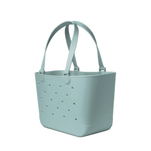 Simple Modern Large Beach Bag | Waterproof Getaway Rubber Tote with Zipper Pocket for Travel, Pool, Boat, Groceries, Sport...