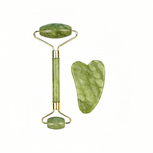 Stone Facial Massage Roller and Gua Sha Set Body Meridian Redness Skin Care Self Care for Men Women Massager for Face Eyes...