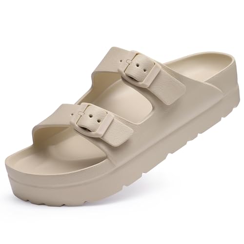 Goosecret Women's Platform Sandals with Arch Support, Chunky Lightweight Foam Slip on Slides, Comfortable Summer Beach San...