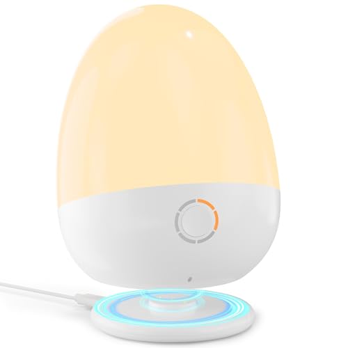 ZUZUKID Touch Egg Night Light for Baby Nursery, Rechargeable Portable Kids Nightlight Lamp with 1-6H Feeding Timer, 3 Colo...