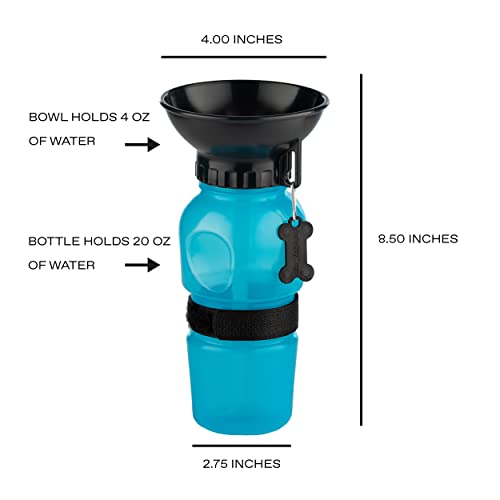 Highwave AutoDogMug Portable Dog Water Bottle, Squeeze Water Bottle with Built-in Travel Bowl for Dogs, Leak-Resistant BP...