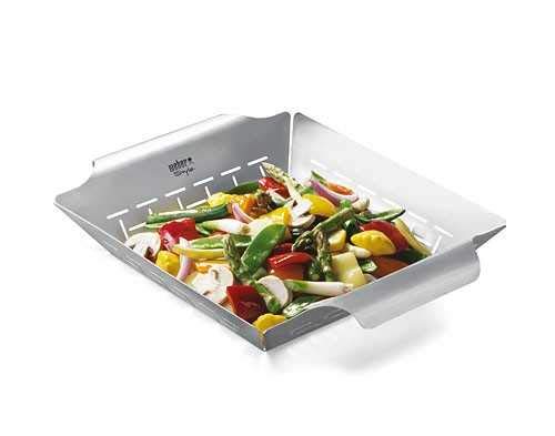 Weber Deluxe Grilling Basket – Stainless Steel Grill Basket for Vegetables, Seafood & Small Foods, Durable BBQ Cooking Acc...