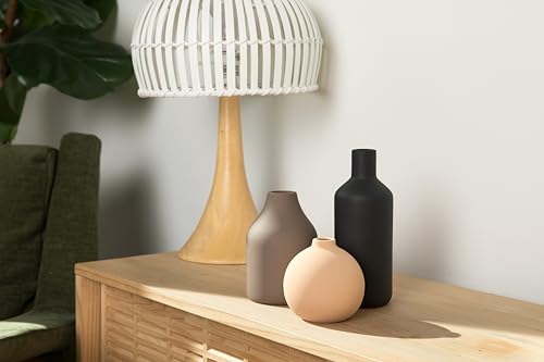 Ceramic Vase Set of 3 - Modern Farmhouse Decorative Vases for Home Decor. Boho, Rustic Vase, Small Neutral Pottery Vase Se...