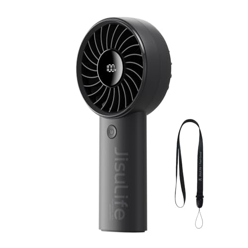 JISULIFE Handheld Portable Fan, Stronger and Longer-Lasting: 5 Speed, 5000mAh Battery, 12-Blade Turbo For Powerful Wider W...