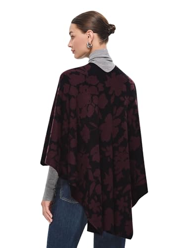 PULI Women's Elegant Shawl Wraps Soft Open Front Poncho Sweater for Spring Fall Winter