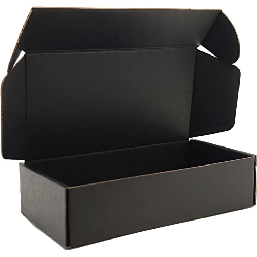SENIAOAI Small 8x4x2 Black Shipping Boxes for Packaging Small Business Set of 25 Mailer Corruagated Cardboard Boxes for Sh...
