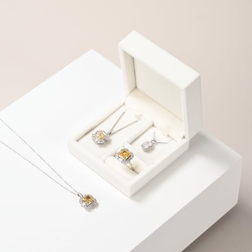 Papten 3-in-1 Velvet Jewelry Set Gift Box: Earring, Ring, Necklace Boxes - Small Jewelry Storage for Travel, Birthday, Mot...