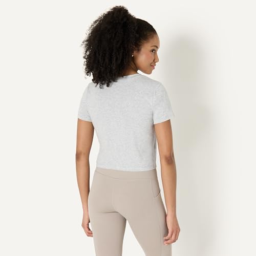 Amazon Essentials Women's Active Soft Cotton Crewneck Short Sleeve Yoga Workout Lightweight Cropped T-Shirt