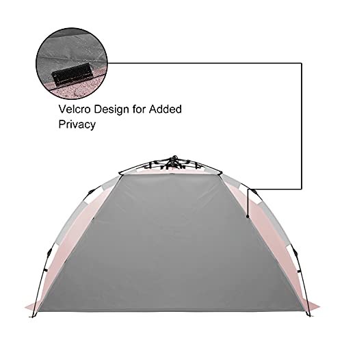 Oileus X-Large 4 Person Beach Tent Sun Shelter - Portable Sun Shade Instant Tent for Beach with Carrying Bag, Stakes, 6 Sa...