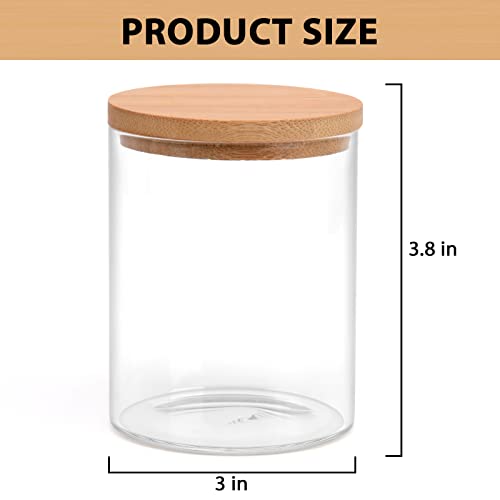 BKYFPQ 2 Pack Glass Qtip Holder Dispenser Set - Apothecary Jars with Lids - Vanity Makeup Organizer and Bathroom Canister ...