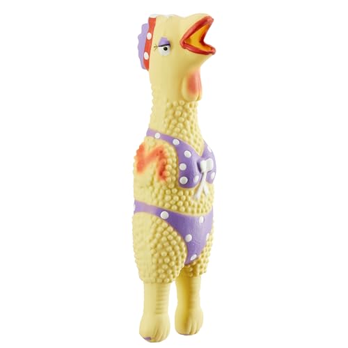 Outward Hound by Charming Pet Squawkers Henrietta Latex Squeaky Rubber Chicken Dog Toy, Funny Interactive Holiday Toy for ...