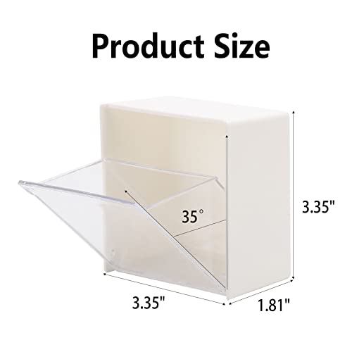 Tecbeauty 4PCS Cotton Pads Holder Dispenser, Wall Mounted Cotton Ball Organizers and Storage Box Rounds Jar Containers for...