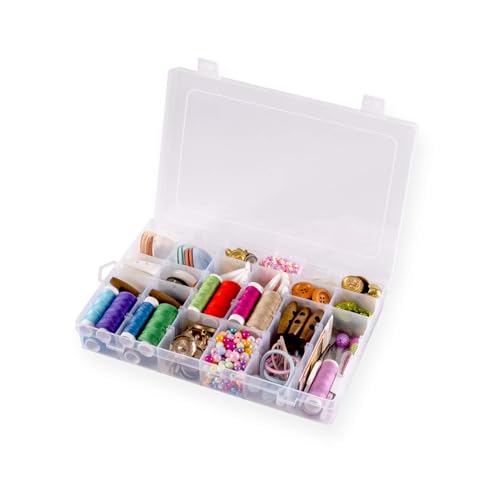 SYMPABASIC SOUFFAHOUSE Plastic Organizer Container Box 36 Compartments Jewelry Storage Box with Adjustable Dividers (1 Pack)