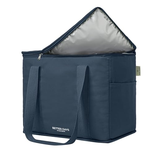 Nook Theory Reusable Insulated Grocery Bag - Leak Proof, X Large Cooler Bag - Insulated Shopping Bags for Groceries - Trav...