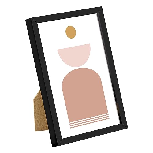 upsimples 4x6 Picture Frame Set of 3, Made of High Definition Glass for 4 x 6, Wall and Tabletop Display Thin Border Photo...