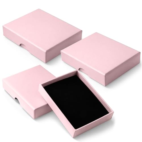 cobee 3 Pack Square Jewelry Boxes, Lids Necklace Boxes, Bracelet Earring Necklace Gift Box for Jewelry Gift Small Pendant ...