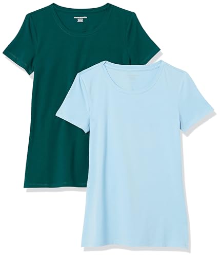 Amazon Essentials Women's Regular-Fit Short-Sleeve T-Shirt (Crewneck and V-Neck Options), Multipacks
