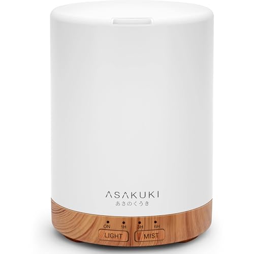 ASAKUKI Essential Oil Diffuser for Home, 300 ml Humidifier with Automatic Shut-Off, Quiet Aromatherapy Diffuser with 7 LED...
