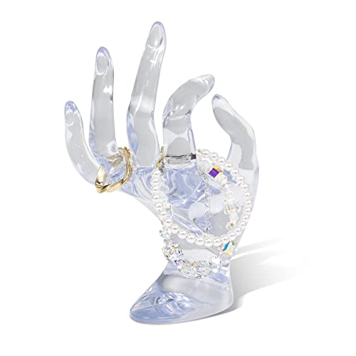 DI QIU REN Hand Form Ring Holder Jewelry Display Holder, Clear Room Decor Aesthetic Bracelet Ring Watch Stand Support Hold...