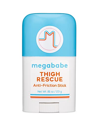 Megababe Thigh Rescue Anti-Chafe Stick Mini | Travel size, great for on-the-go | Prevents skin chafe & irritation | Thigh...