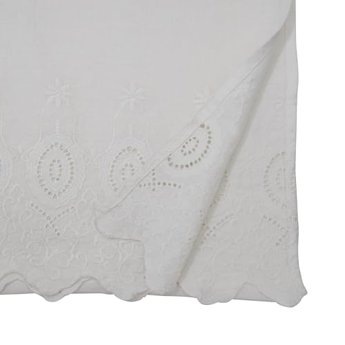 100% Linen Stonewashed Embroidered Linen Table Runner